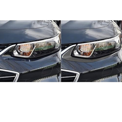 Black Carbon Fiber Compatible with Chevy/Chevrolet Malibu 2016-2024 2017 2018 2019 2020 2021 2022 2023 2024 Accessories Car Headlight Eyelid Eyebrows Cover Exterior Trim Sticker Decal 2pcs - color: Headlight Eyelid Eyebrow