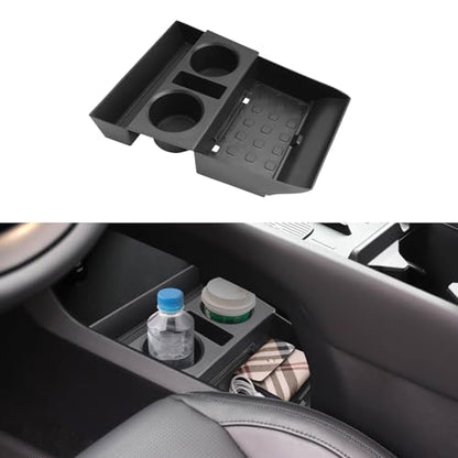(2Pack) Coleya 2024 2025 2026 Santa Fe Center Console Organizer (Lower&Armrest)(SE/SEL/XRT/Limited/Calligraphy), Durable ABS Plastic&Anti-Slip Rubber Console Tray 2026 2025 Santa Fe Hybrid Accessories - color: Lower+Armrest (2-pack Console Organizer)