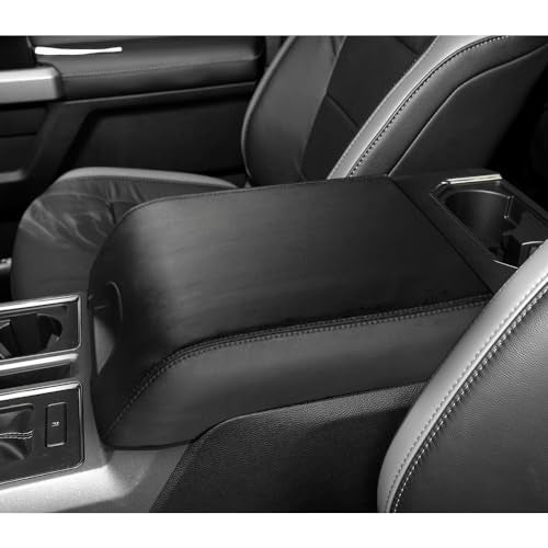 DEYTOP Center Console Cover for Ford F150 2015-2020 & F250 F350 F450 2017-2022 Accessories Console Armrest Cover for Ford Expedition 2018-2024 Armrest Protector (Black with Black Stitches, 2015-2020) - color: Black with Black Stitches, size: 2015-2020