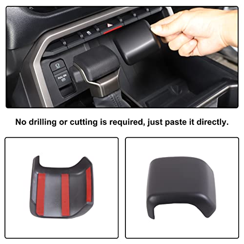 Aunginsy Car Gear Shifter Hand Brake Trim Cover Compatible with Toyota Tundra 2022+, Sequoia 2023+ & Tacoma 2024+, Automatic Center Console Gear Shift Head Knob Scratch Protector Cover ABS Accessories - color: Matte Black(A)