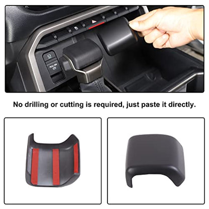 Aunginsy Car Gear Shifter Hand Brake Trim Cover Compatible with Toyota Tundra 2022+, Sequoia 2023+ & Tacoma 2024+, Automatic Center Console Gear Shift Head Knob Scratch Protector Cover ABS Accessories - color: Matte Black(A)
