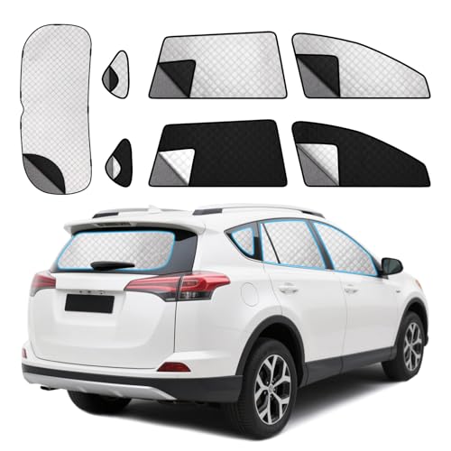 ZATOTOO Car Window Shades for Toyota RAV4 2019-2024 Sun Shade for Side Window & Rear Windshield Window Double Layer for Privacy Protection UV Heat Insulation for Camping Parking(No Front Windshield) - size: Rav4-(19-24)
