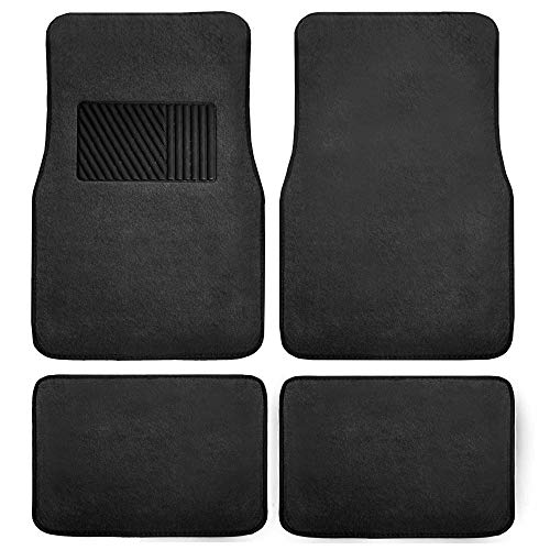 FH Group Car Floor Mats - Carpet Floor Mats for Cars, Universal Fit Automotive Floor Mats, All Purpose Car Floor Mats, Carpet Protector Mat for Most Sedan, SUV, Truck Floor Mats Black - color: Black