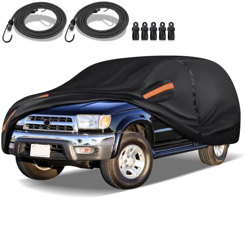 16-Layer Special Full Car Cover Fit for 1984-2002 Toyo-ta 4runner, Ultra Heavy 600D Oxford Cloth, All-Weather Protection Summer Sun Exposure and Winter Snow Rain Dust UV, Black - color: Fit for 1984-2002 Toyo-ta 4runner