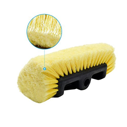 CARCAREZ 10" Car Wash Brush Head with Soft Bristle for Auto RV Truck Boat Camper Exterior Washing Cleaning, Yellow (1, 10" PRO MAX) - size: 10" PRO MAX
