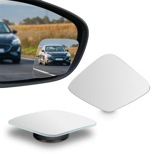 2PCS Blind Spot Mirror, Side Mirror Blindspot, 2" Round HD Glass Frameless Convex Rear View Mirror, 360° Adjustable Wide Angle Side Rear View Accessories for Most Sedan SUV Truck (Rhombus) - color: Rhombus
