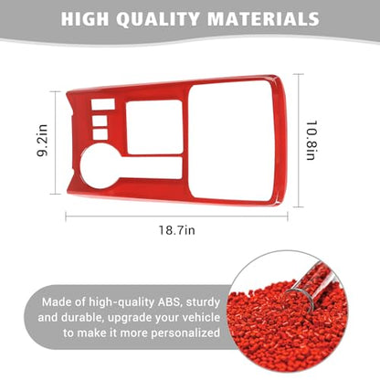 Jimen Compatible with Toyota 4Runner 2010-2023, Gear Shift Panel Cover Interior Trim Accessories (Red) - color: Red