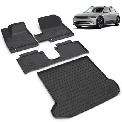 All Weather Car Floor Mats & Cargo Liner Set Fit for Hyundai Ioniq 5 Movable Console 2025-2026 (Limited Models) Floor Liners Trunk Liner Ioniq 5 Cargo Mat Accessories Black - style: 3)For Hyundai Ioniq 5 Sliding Console 2025-2026 Full Set