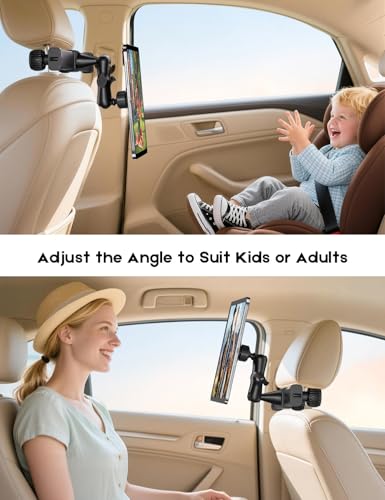 OHLPRO Tablet Holder for Car Headrest,360°Adjustable Magnetic Tablet Mount for Car Backseat,Gifts Road Trip Essentials for Kids,Fits for 5-13" Device Like iPad Pro, Air, Mini, Galaxy, Fire - style: Magnetic Adjustable Arm