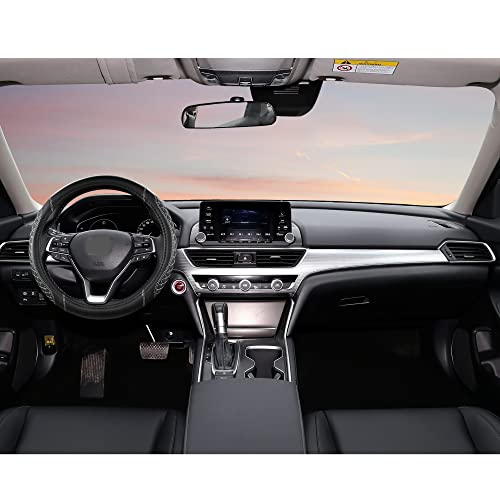 West Llama Customized Auto Car Steering Wheel Cover for Honda(Black+Gray-Standard Size) - color: C-gray-1, size: Standard size (14 Â½''-15'')