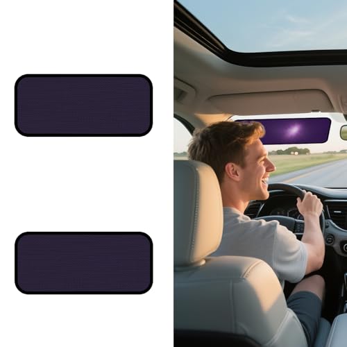 XCBYT Square Car Window Shades for Windshield & Side Windows, 2-Pack Static Cling Glare Blocker, Removable Tint, Long Size for Wider Coverage, Semi-Transparent with Strong Hold (15.75" x 7.09") - color: 2 Semi-Transparent, size: 15.75" x 7.09"