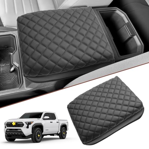 SKTU 2024 2025 2026 Tacoma Center Console Cover for 2024 2025 2026 Toyota Tacoma Armrest Cover Toyota Tacoma 2024 2025 2026 Accessories Center Console Soft Cushion with Pockets - color: 2024-2026 Tacoma Black Type C