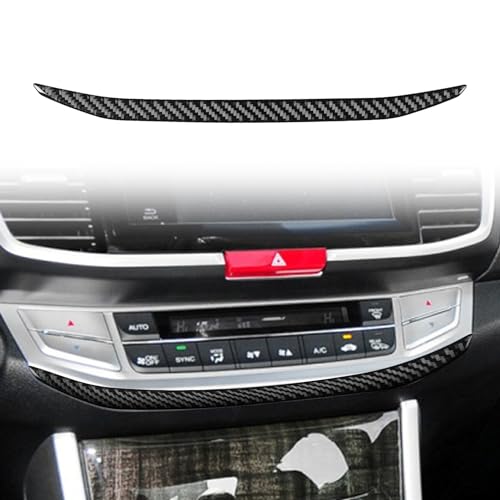 Carbon Fiber Center Console Air Conditioner Switch Panal Bottom Decorative Strip Trim Compatible with Honda Accord 9th Gen 2013 2014 2015 2016 2017 Interior Accessories - color: Black 65