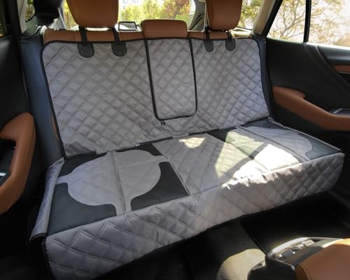 Dog Car Seat Cover for Back Seat, Heavy Duty Nonslip Car Seat Protector for Child Car Seat, Waterproof Bench Seat Cover for Dogs and Kids, Compatible with Armrest, Fits Sedan (Grey) - color: Gray, size: S) Small & Compact Sedans and SUVs