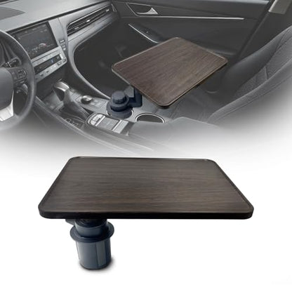 Car Desk Pro 360° Rotating Laptop and Food Tray Table, Universal Wooden Car Mount Compatible with Tesla Model 3/Y/S, Ford F150, Explorer, Maverick, SUV and Most Cars