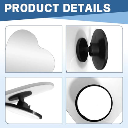 2 Pack HD Glass Blind Spot Mirror 360° Adjustable Frameless Convex Rear View Mirrors Exterior Accessories with Wide Angle for Car SUV and Trucks Easy Install (Heart Shaped Mirror) - style: Heart Shaped Mirror