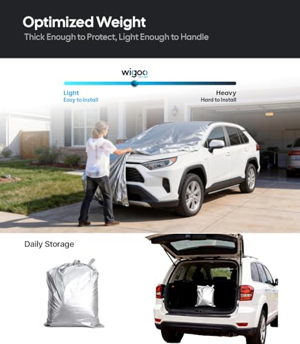 Wigoo Toyota RAV4 Car Cover 1996-2026, Custom Fit Waterproof All Weather Outdoor Full Exterior SUV Cover, Windproof Rain Sun UV Snow Dust Protection, Paint-Safe Lining, Door Zipper, RAV4 Accessories - size: For Rav4 (1996-2026)