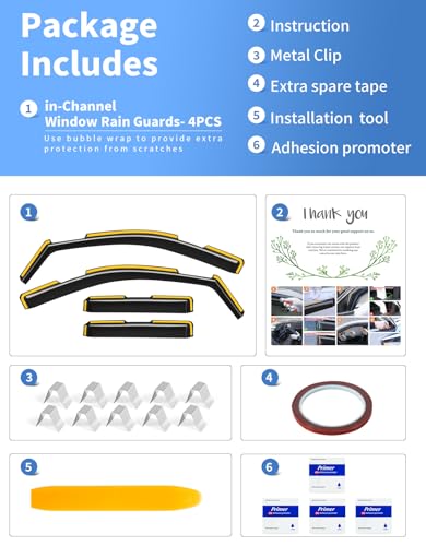 in-Channel Window Rain Guards Fit for Chevy Silverado & GMC Sierra 1500 Double Cab 2019-2026 Rain Guard Truck Extra Window Durable Deflectors Side Window Vent Visors Shades Car Accessories - size: For 2019-2026 Silverado/Sierra 1500 Double Cab