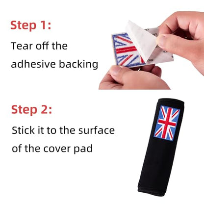 2 Pack Soft Seat Belt Cover Pad - Comfortable Seatbelt Covers for All Cars and All Ages - Seat Belt Extender Shoulder Pad - Seatbelt Cushion for Backpack - size: UK Flag