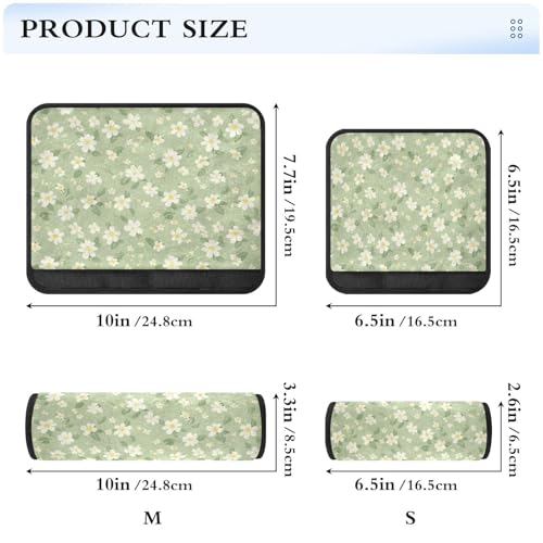 2 PCS Soft Auto Seat Belt Cover Seatbelt Cushions Shoulder Pad Compatible with All Cars and Backpack Pale Green and Yellow Flowers Medium