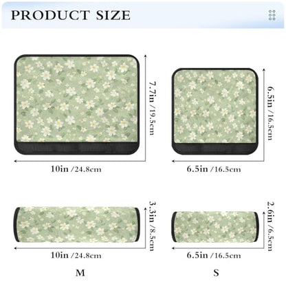 2 PCS Soft Auto Seat Belt Cover Seatbelt Cushions Shoulder Pad Compatible with All Cars and Backpack Pale Green and Yellow Flowers Medium