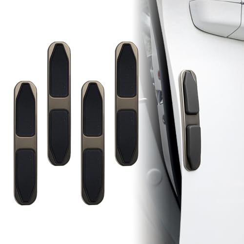 4Pcs Car Door Edge Guards, Universal Metal Auto Side Protector Self-Adhesive Anti-Scratch Car Decorative Strips(Black) - color: Black