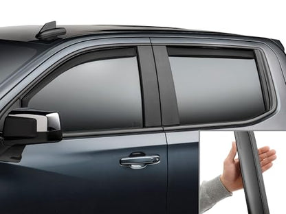 WeatherTech Custom Fit Side Window Deflectors for GMC Sierra 1500 Limited, Silverado 1500 LTD, Sierra 1500 - (82930IMB), Matte Black - color: Matte Black