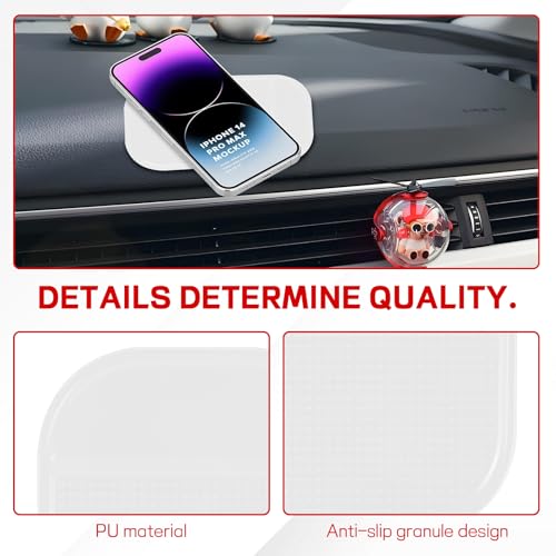 10PCS Car Dashboard Non-Slip Mat, Multifunctional Anti-Slide Sticky Pad for Auto Dashboard, Anti-Slip Dash Pad for Cell Phone, Radar Detector, Keys, Glasses, GPS, Coins (Transparent) - color: Transparent