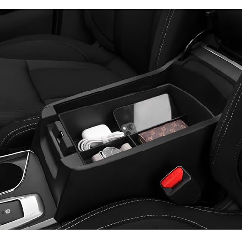 LUWU Center Console Organizer Compatible with Subaru Ascent 2019-2026 Accessories Armrest Console Secondary Storage Box Insert Tray ABS Material Interior Storage Box with Coin Holder Black - color: Ascent 2019-2026 Black