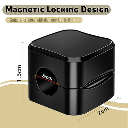 SaiTech IT Magnetic Cable Clips, Cord Organizer Holder, for Desk Cable Management, Adhesive Wire Keeper for Car, Office Home Desktop, Wall, Night Table (12 Pack) - size: 12 Pack
