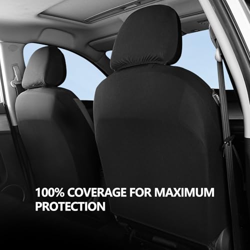 HChengkikz Car Seat Covers Front Seat, Waterproof Neoprene Car Seat Covers, Airbag Compatible, All Season Protection Universal Fit Most Cars, Trucks, SUVs (Black + Darkgray) - color: Black Darkgray, size: Two Front