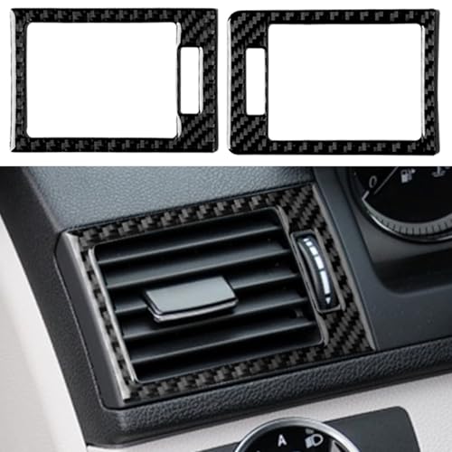 NVCNX Carbon Fiber Compatible with Mercedes-Benz C-Class W204 C300 C350 C63 AMG 2008 2009 2010 2011 Sedan Accessories Car Dash Sides Air Vent Cover Interior Trim Sticker Decal Decoration 2PCs - color: Dash Sides Air Vent Trim - for 2008-2011