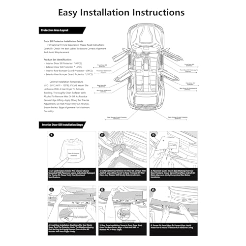 Outer Door Sill Protectors for Toyota RAV4 2016-2019, 4-Piece Set Anti-Scratch Scuff Plates, Matte Carbon Fiber Texture, Full-Coverage Crown Adhesive No Edge Lifting, Paint-Safe Removable Entry Guards - size: 2020-2024External Door sill Protector