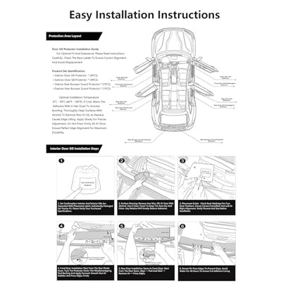 Outer Door Sill Protectors for Toyota RAV4 2016-2019, 4-Piece Set Anti-Scratch Scuff Plates, Matte Carbon Fiber Texture, Full-Coverage Crown Adhesive No Edge Lifting, Paint-Safe Removable Entry Guards - size: 2020-2024External Door sill Protector