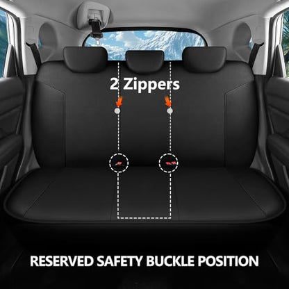 HChengkikz Car Seat Covers Full Set, Waterproof Neoprene Car Seat Covers, Airbag Compatible, Universal Automotive Seat Covers for Most Sedans, SUVs, Trucks (Black) - color: Black, size: Full Set