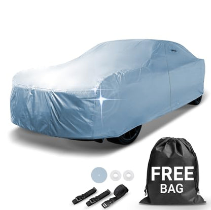 iCarCover 18-Layers Premium Universal Fit Car Cover Waterproof All Weather Sun Rain Snow UV Protection Outdoor Indoor Full Exterior Car Covers for Automobiles Sedan Hatch Coupe Fit for 174-178 inch - size: 5. Fit Car Length 174-178 inch