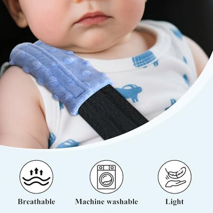 2-Pack Car Seat Strap Covers, Infant Seatbelt Covers, Velvety Soft Double-Sided Use Car Seat Shoulder Strap Pads for Infant Toddler, Blue Shark Pattern - color: Blue Shark