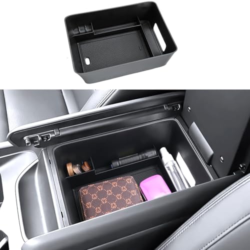 2024 2025 2026 Santa Fe Center Console Organizer for Hyundai Santa Fe (SE/SEL/XRT/Limited/Calligraphy), Durable ABS Plastic&Anti-Slip Rubber Console Tray 2026 2025 Santa Fe Hybrid Accessories - color: Armrest - Console Organizer