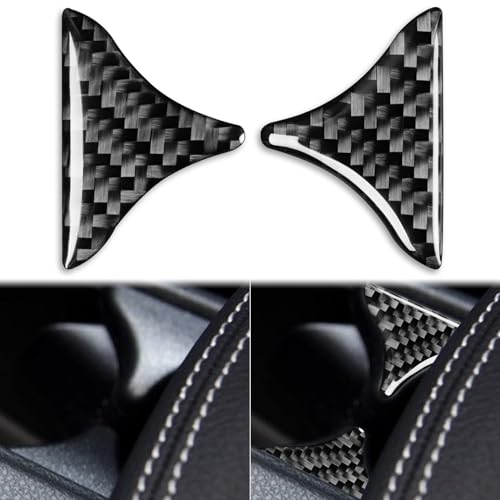 Real Carbon Fiber Center Armrest Water Cup Holder Divider Compartment Trim Panel Cover Interior Trim Sticker Cover Accessories Compatible with Benz CLA C117 2014-2018 GLA X156 2015-2019 Black - A - color: Center Armrest Water Cup Holder Divider Panel - a