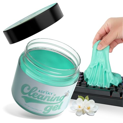 ASFSKY Car Cleaning Gel (Green,Magnolia) Cleaning Putty Universal Dust Cleaning Car Interior Cleaner Keyboard Dust Remover Car Slime Gifts for Women Girl Men（1 Pack） - color: Light green