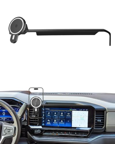 PZK Car Phone Mount for 2022-2025 2026 Chevrolet Silverado 1500/GMC Sierra 1500 LT/RST/ZR2/LTZ/LT Trail Boss Accessories 13.4-Inch Screen Chevy Car Phone Holder Magnetic 15W Fast Wireless Charger - color: Magsafe+ Wireless Charger, size: Silverado 1500 /G