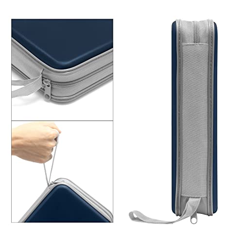 Siveit CD Case, DVD Case Holder 96 Capacity Hard Plastic CD DVD Disc Cases Storage Binder Wallet for Car Home Office Travel (Dark Blue) - color: Dark Blue