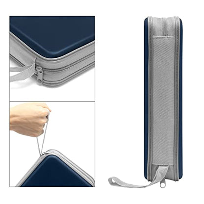 Siveit CD Case, DVD Case Holder 96 Capacity Hard Plastic CD DVD Disc Cases Storage Binder Wallet for Car Home Office Travel (Dark Blue) - color: Dark Blue