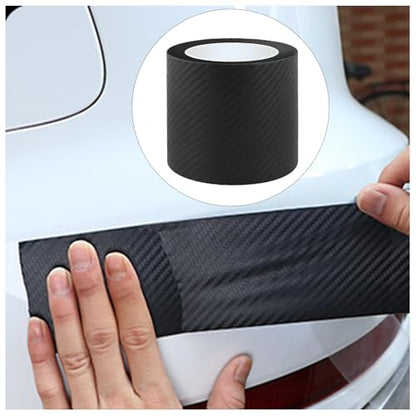 Carbon Fiber Vinyl Wrap for Cars Door Protector Edge Guards 0.6mm Thick 33ft Length Multi Width Options Universal Fit Hood Trunk Dashboard Motorcycle More (4In x 33Ft Plus) - size: 4In x 33Ft (0.6mm)