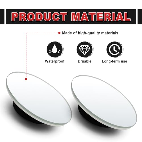 2-Pack Universal HD Blind Spot Mirrors, 360° Adjustable Frameless Convex Rear View Mirror for Cars, Trucks, SUVs, and Vans - Fan Shaped Side Mirrors Car Accessories (Circle) - style: Circle