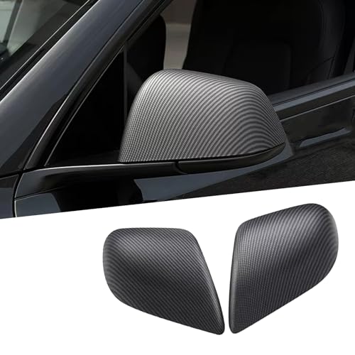 for Tesla Model Y Rearview Mirror Guard Cover, Side Mirror Cover Exterior Accessories fit for Tesla Model Y 2024 2023 2022 2021 (Model Y-Matt Carbon Fiber Pattern) - color: Model Y-Matt Carbon Fiber Pattern