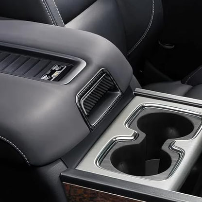 Car Armrest Box Switch Sticker Carbon Fiber Decal Cover Interior Trim for Chevrolet Silverado/GMC Sierra 1500 2500HD 3500HD 2014-2018 Accessories - color: Armrest Box Switch