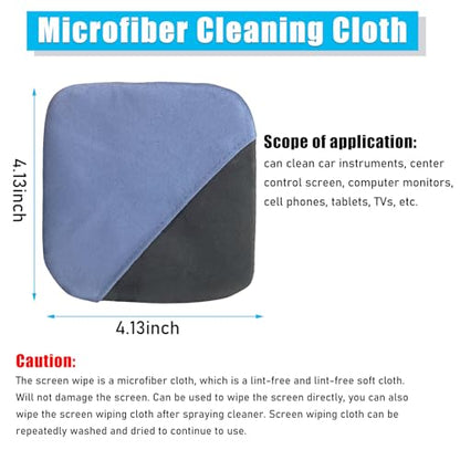 Ohleats Car Screen Cleaner, Microfiber Auto Screen Cleaning Pad, Foldable Touch Screen Cleaner Cloth for Vehicle Dashboard LCD Display, Interior Car Accessories - color: Blue&Gray,2Pcs