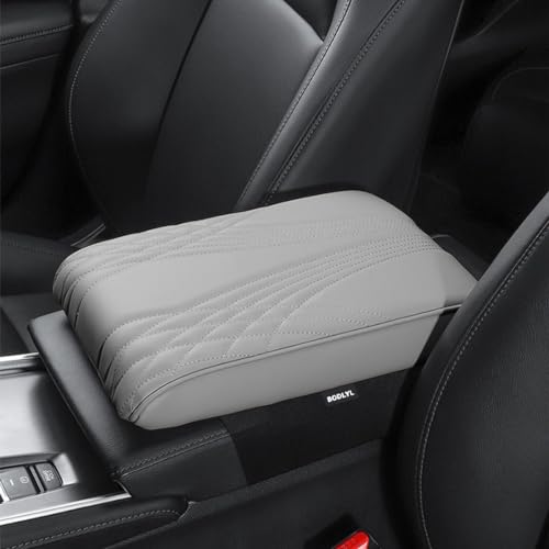 Car Center Console Cover, Memory Foam Car Armrest Cushion, Beige Auto Arm Rest Pad, Leather Arm Rest Covering Car, Hand Rest Pillow for SUV/Truck/Vehicle (No.2 Gray) - color: Gray, size: Texture 2