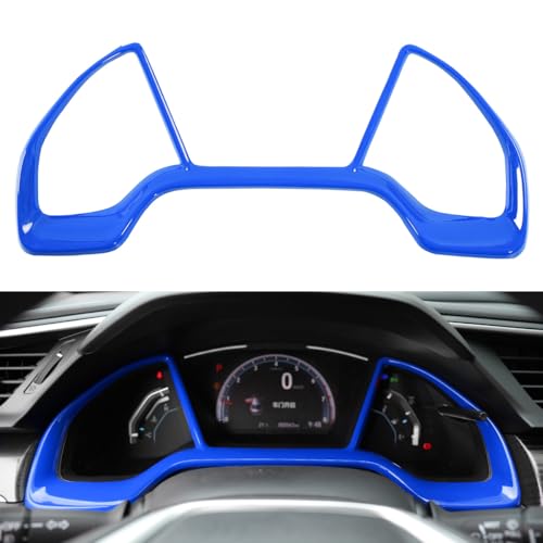 YINGTUU for Honda 10th Gen Civic 2016-2021 Accessories Dash Board Trim Cover Interior Glossy Blue - color: Dash Board Trim Cover-Blue